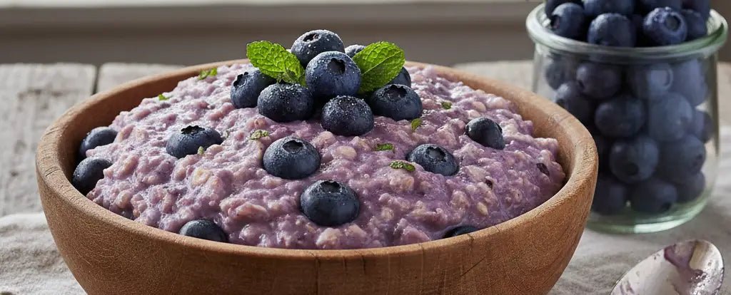 proseni puding z borovnicami