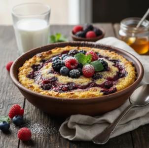 Pečena prosena kaša z gozdnimi sadeži