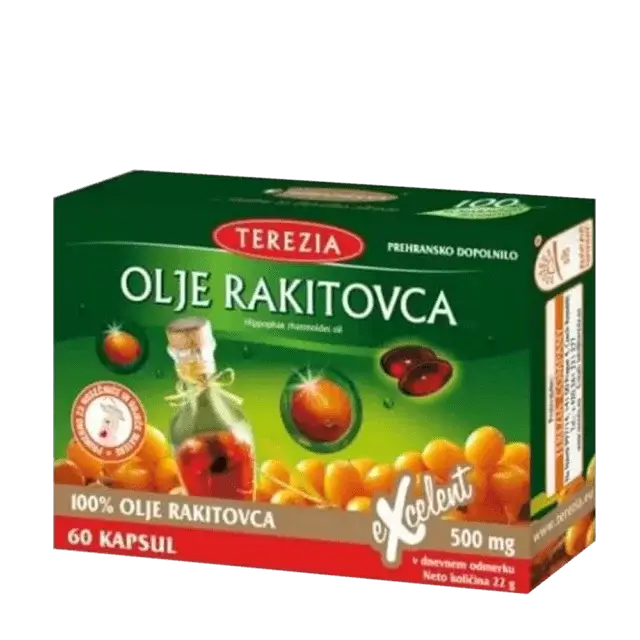 Rakitovec v kapsulah: Naravni vir vitaminov in omega-7 maščobnih kislin za podporo zdravju kosti, imunskega sistema in zaščito celic